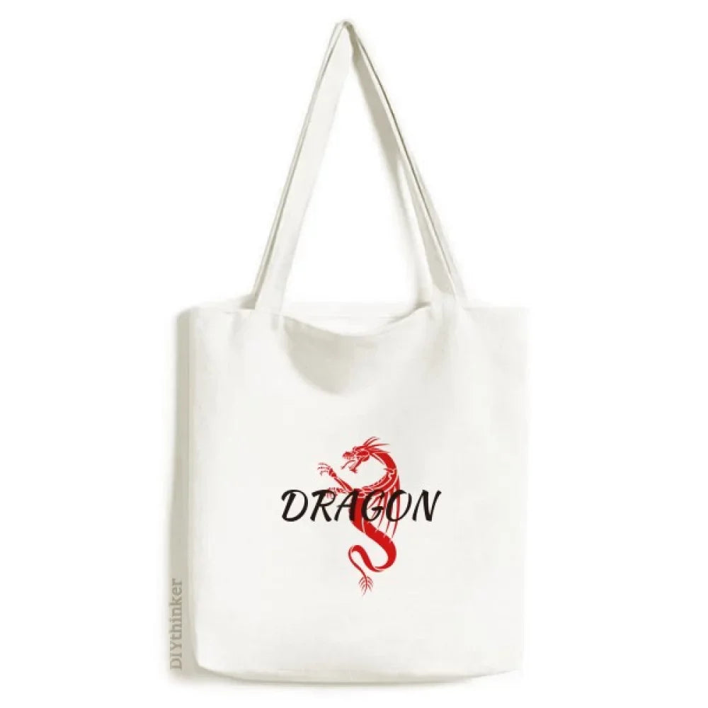 Satchel Bag Mythology Winged Handbag Tote Animal West Shopping East Canvas Dragon Casual
