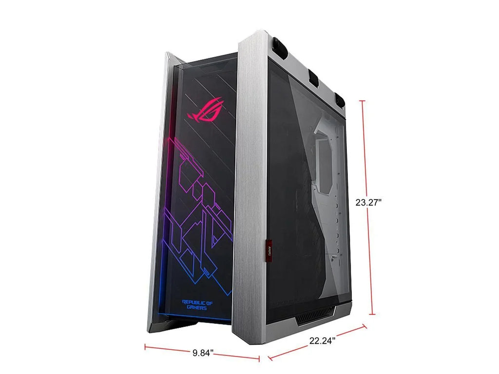 White Sync Frame, with Case GPU 420mm Motherboards Glass, RGB Braces, Helios EATX Support ROG GX601 ATX/ for Strix Mid-Tower and Computer Aluminum Aura ASUS Tempered Edition Radiator
