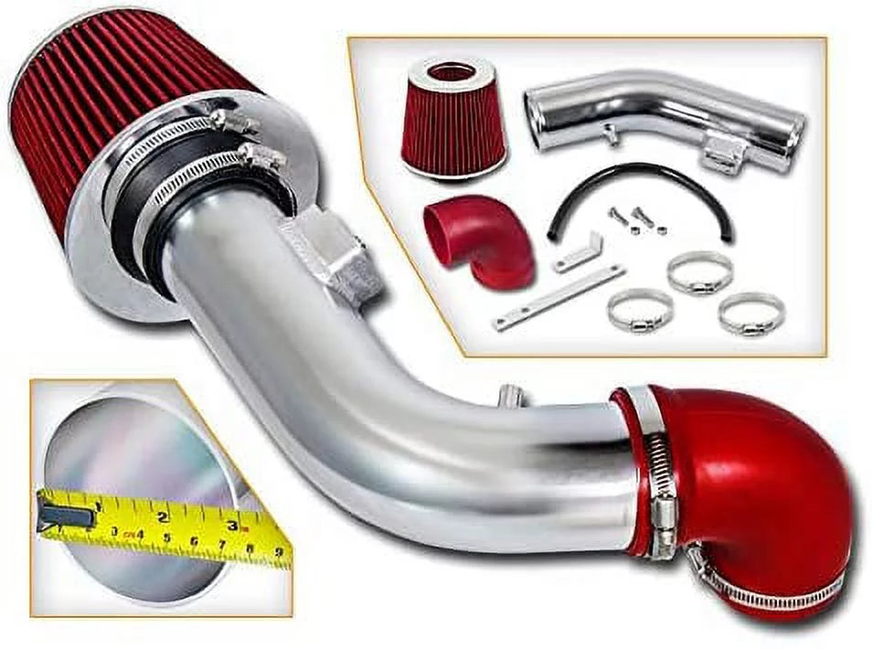 L4 Kit RED 2.4L Combo 05-10 Rtunes SS Filter Intake Cobalt Ram For Air Cobalt/Chevy Racing + Short Chevy