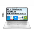 Card 17.3" Win11, Xe Graphics, Computer, Core i5-1155G7 Keyboard, 32GB HP USB SSD, HD Nits Iris RAM, IPS FHD Audio, 250 2021 HD Laptop Webcam, Processor, 1TB Silver, Backlit HDD+512GB 32GB
