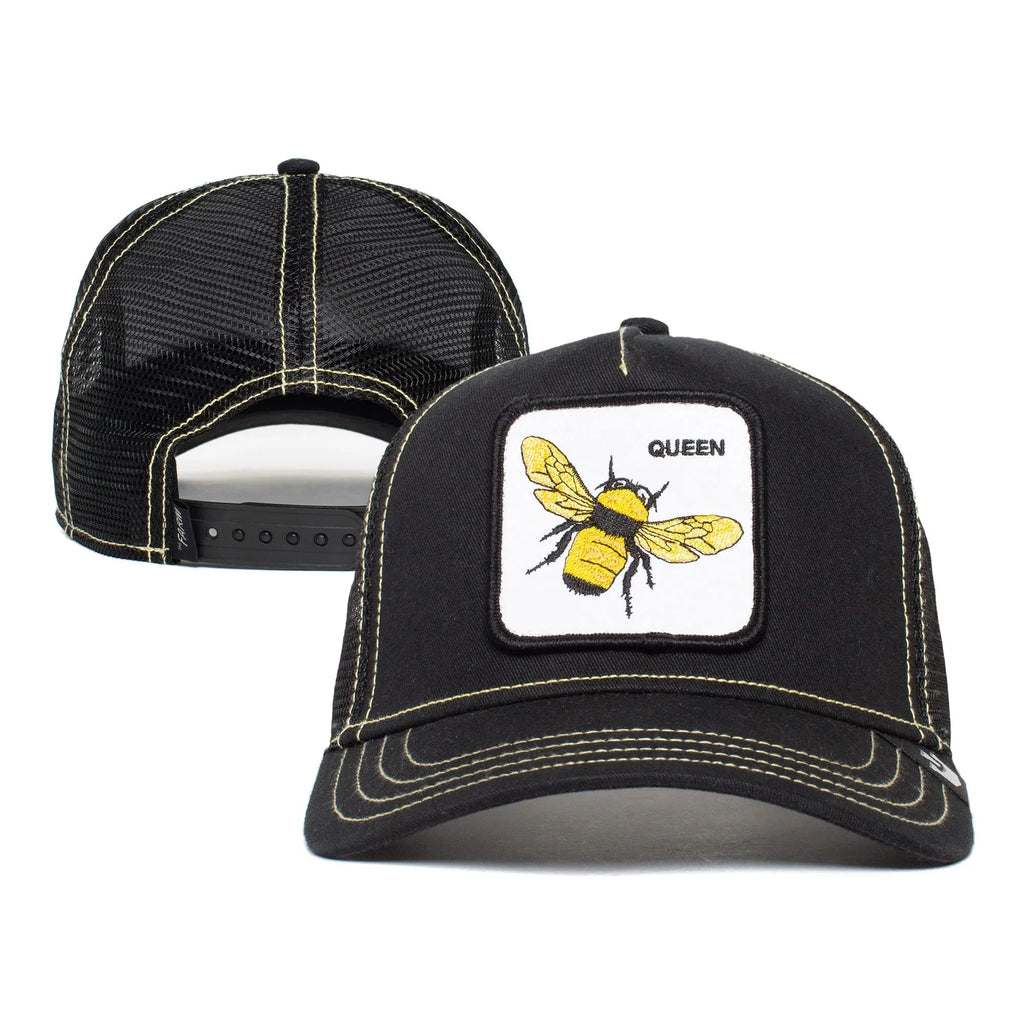 Hat, Unisex Adjustable dimension Trucker One Goorin Farm The Bee), Black (Queen Original Bros. Snapback