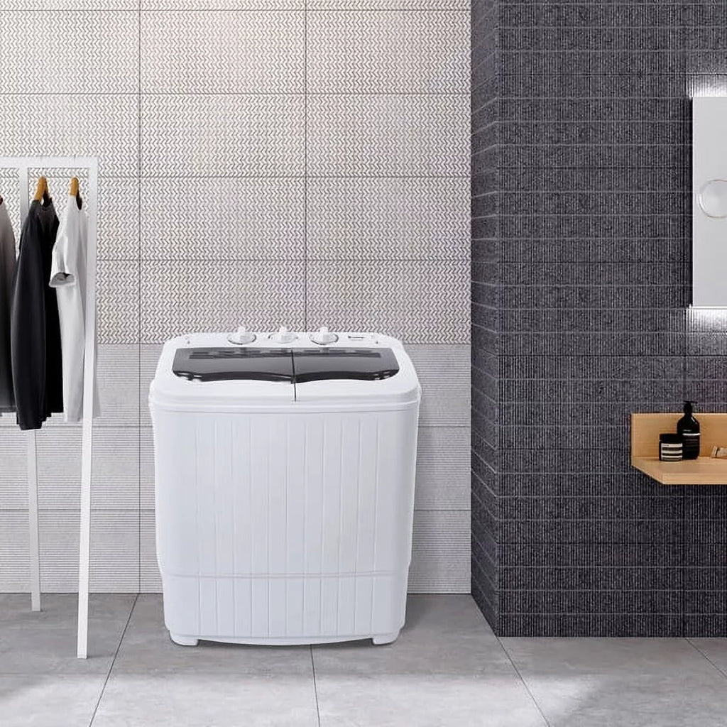 with 6.6lbs Washing SYTHERS Dorms Tub Machine 7.7lbs Spinner, Apartments Mini Pump, for Machine Washer 14.3lbs, Semi-Automatic Drain Combo Twin Washer with