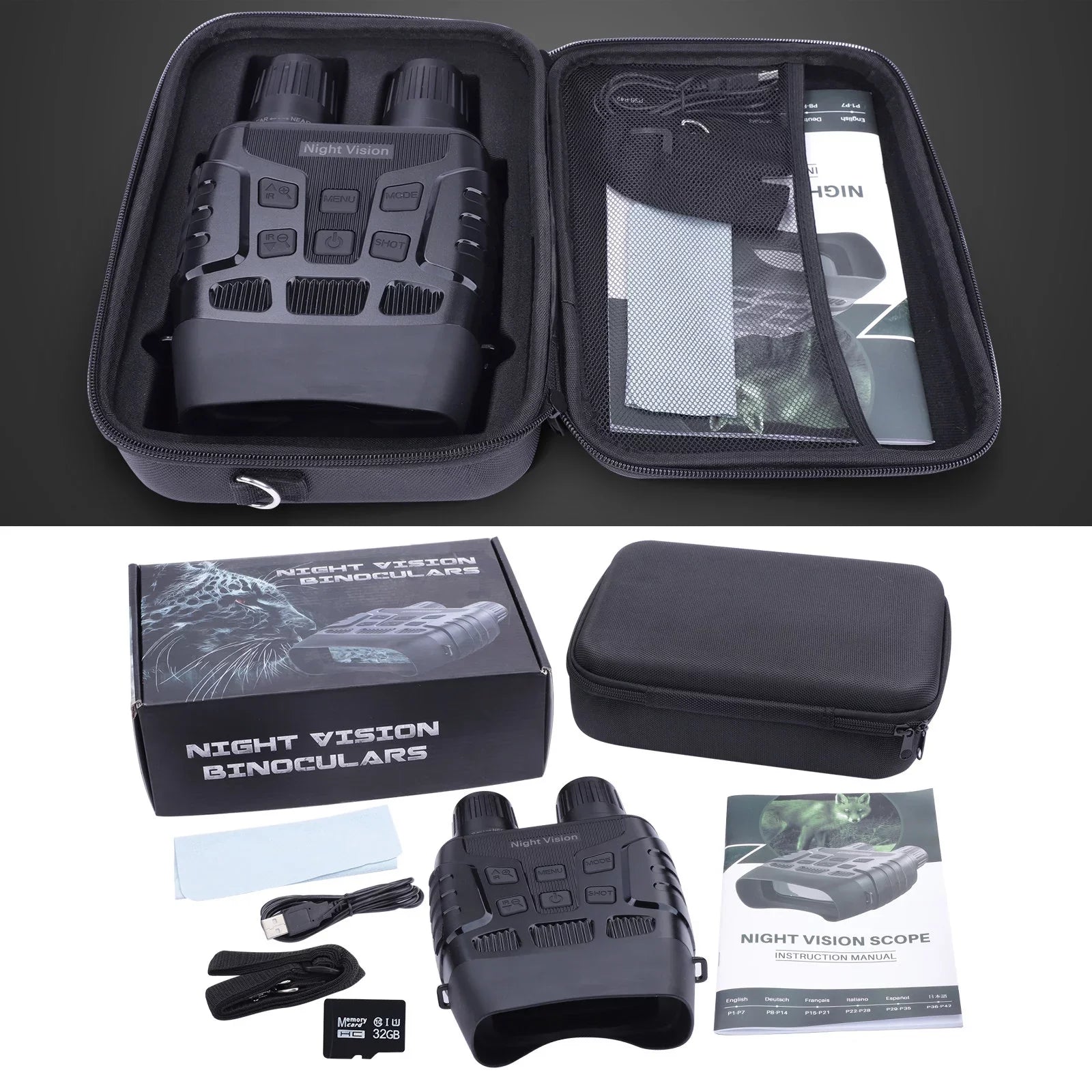 Vision Goggles from Night Night with HD Modes, 984ft/300m BEBANG Binoculars, 32GB Infrared Photo and Card, Vision Viewing Video