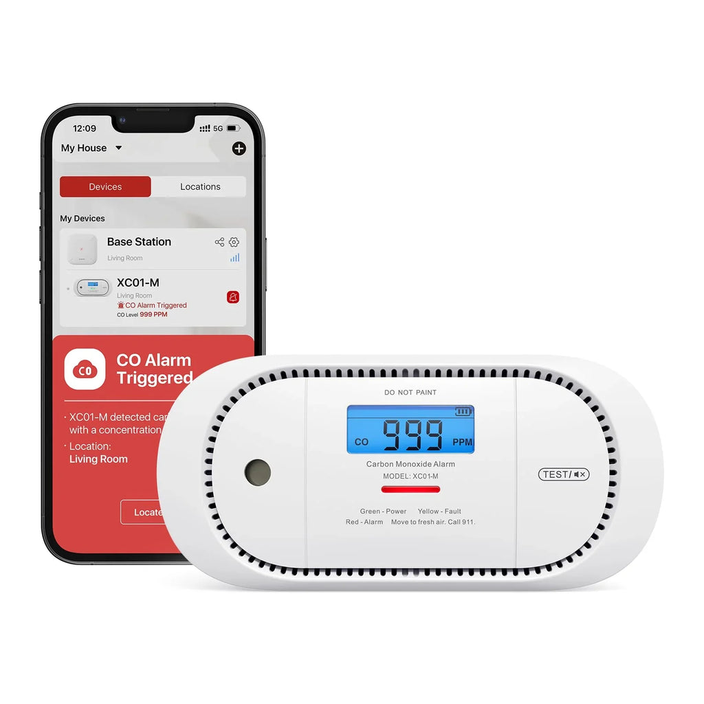 FS51 or Accessory Monoxide SBS50 Smart 1-Pack XC01-M, Interconnected Smoke X-Sense Station, X-Sense an Base CO FS31 Carbon Works Portable Wireless with Detector Alarm Detector for Kit,