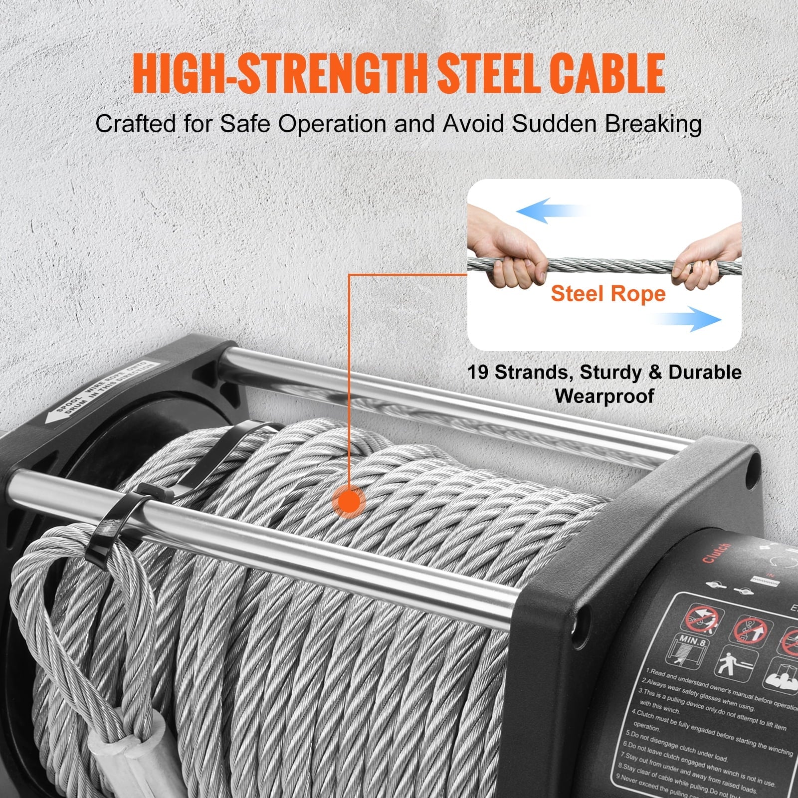 lb 12V Remote Capacity IP67 Winch, Steel BENTISM Electric Winch, Rope Handheld Winch 85ft Load Wireless ATV with 18,000