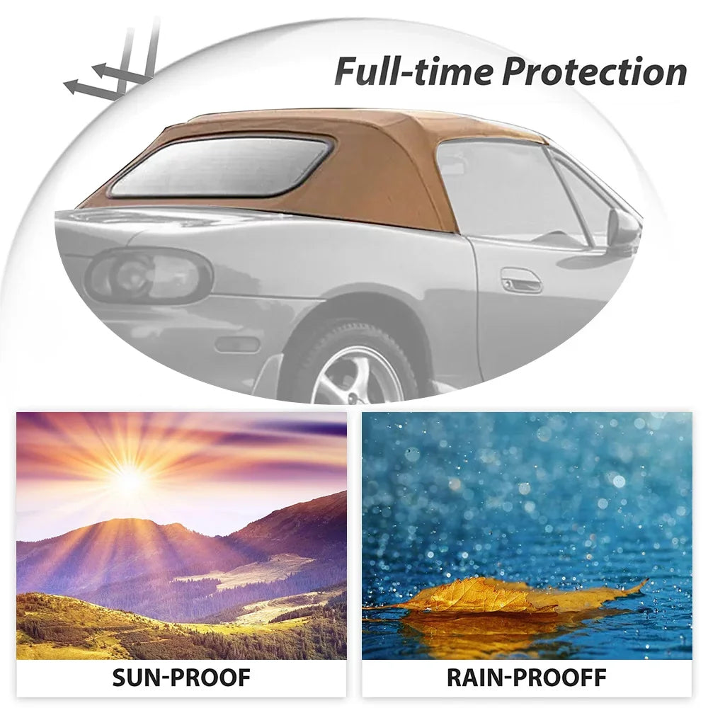 Mazda Glass Soft with Kojem Top Heated Convertible Tan 1990-2005 Vinyl for Miata Window Sailcloth