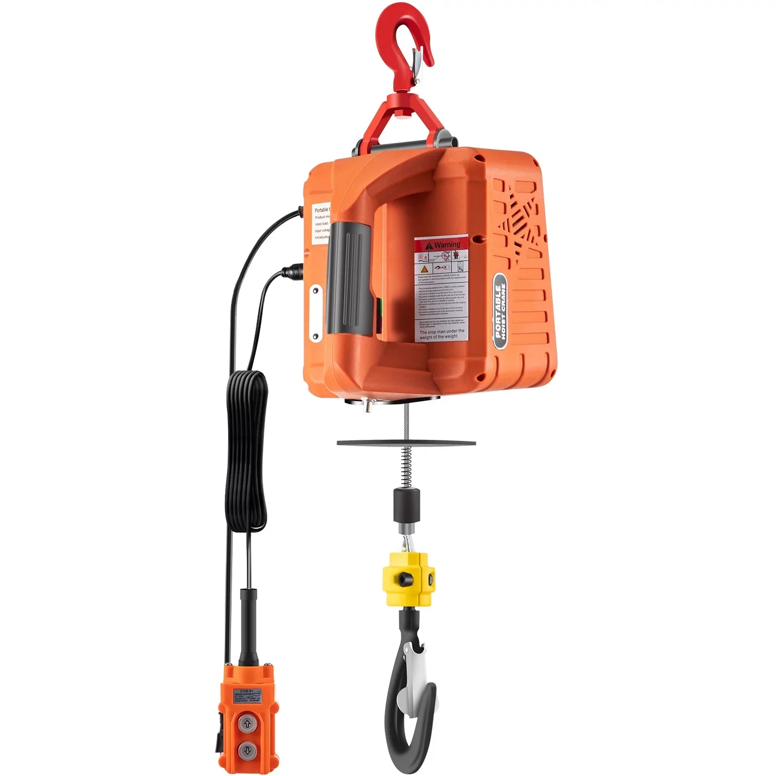 BENTISM 3-in-1 Portable Winch w/ Electric Crane Hoist Remote 1100lbs 25ft Control