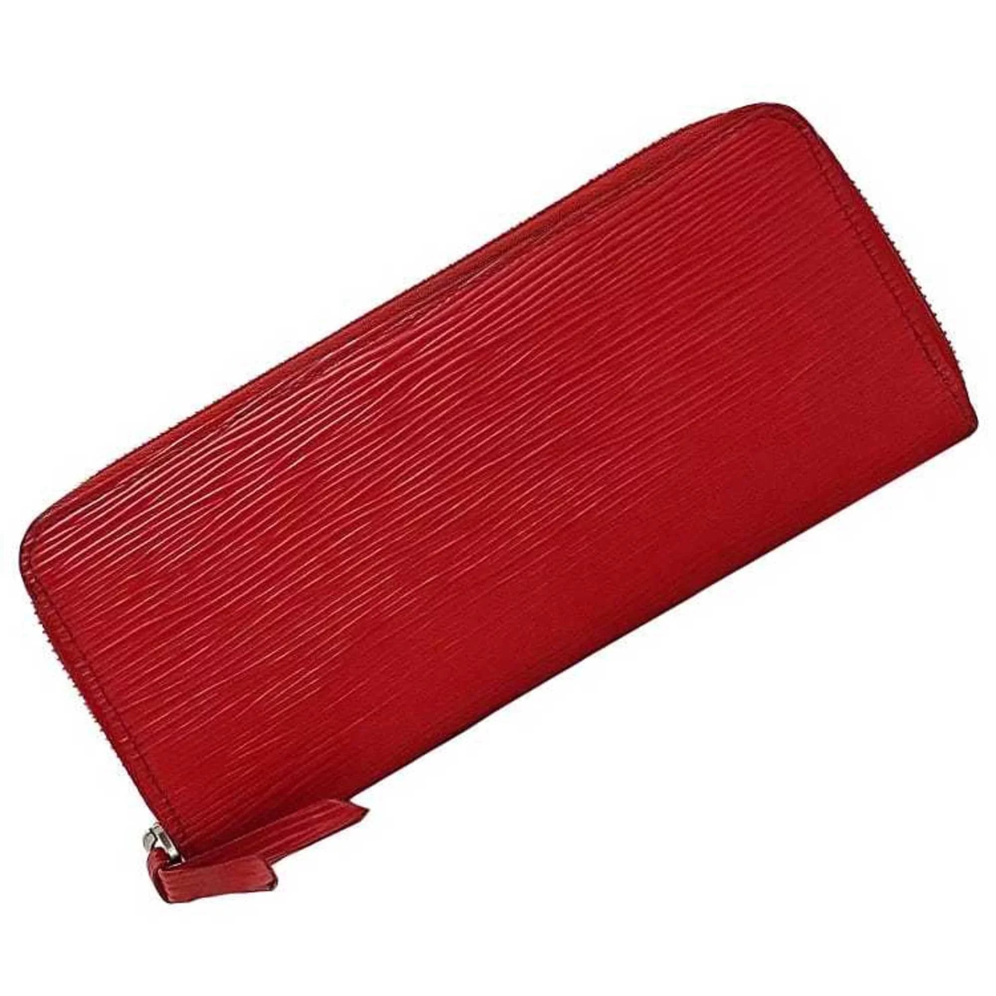 Clemence Epi MI1115 Leather Portefeuille Pre-Owned Long (Good) Red Wallet M60913 Coquelicot LV