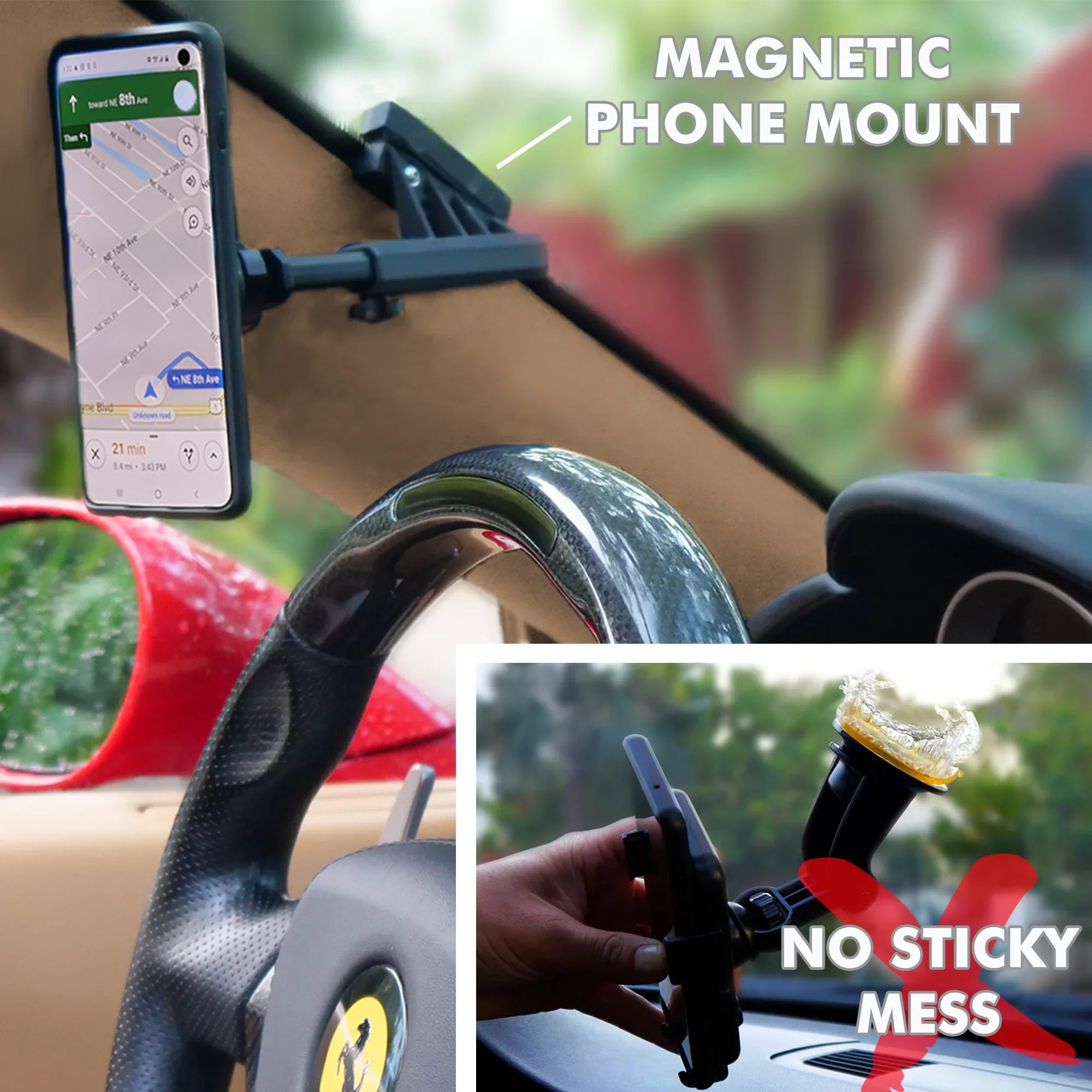 Huawei, iPhone, Version Magnetic Moto, Best Nokia, NEOS for Vehicle Smartphones LG, Boat Windshield Reliable (Mount Phone Car D) , Universal Holder and and Mount