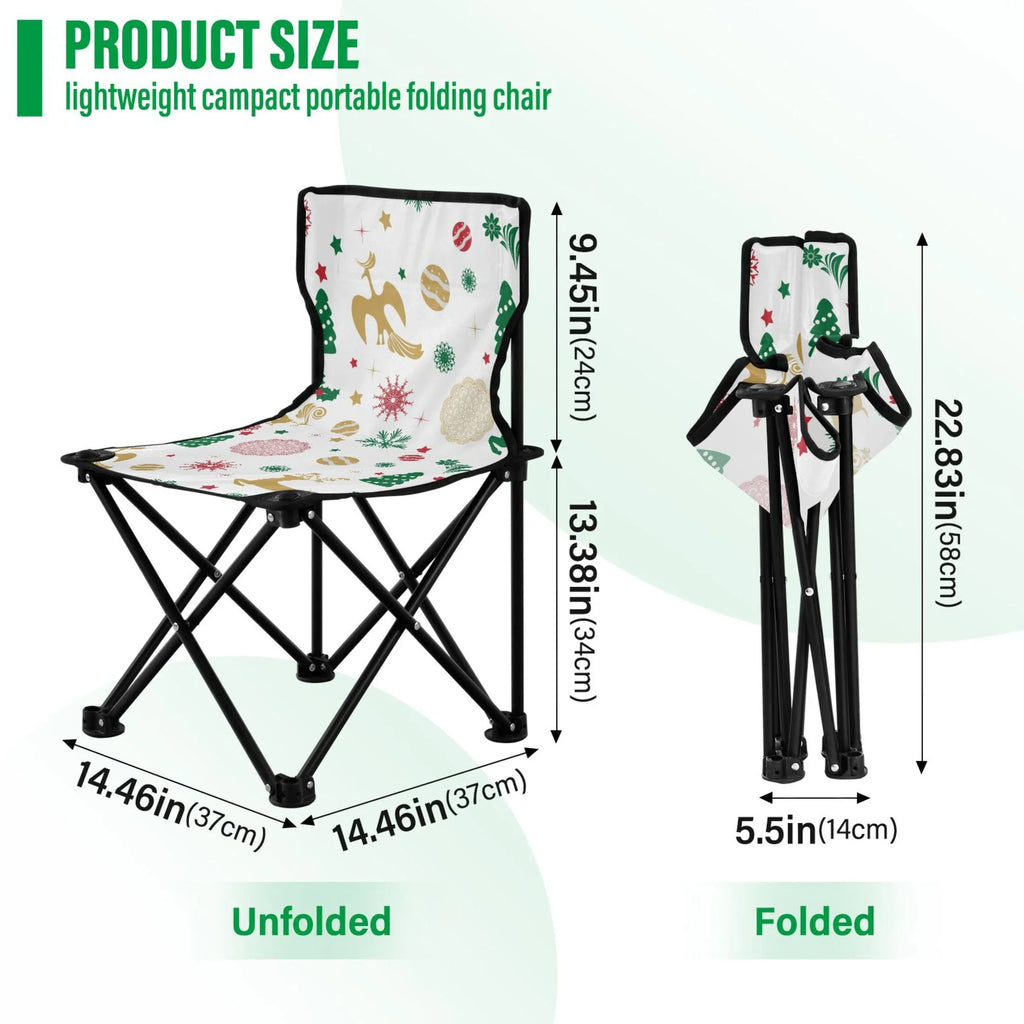Carry Folding Stars Camping Christmas Chair Deer Support Chair Chair Bag Portable exterior Snowflakes 220LBS to Beach Chair Fishing with Lawn