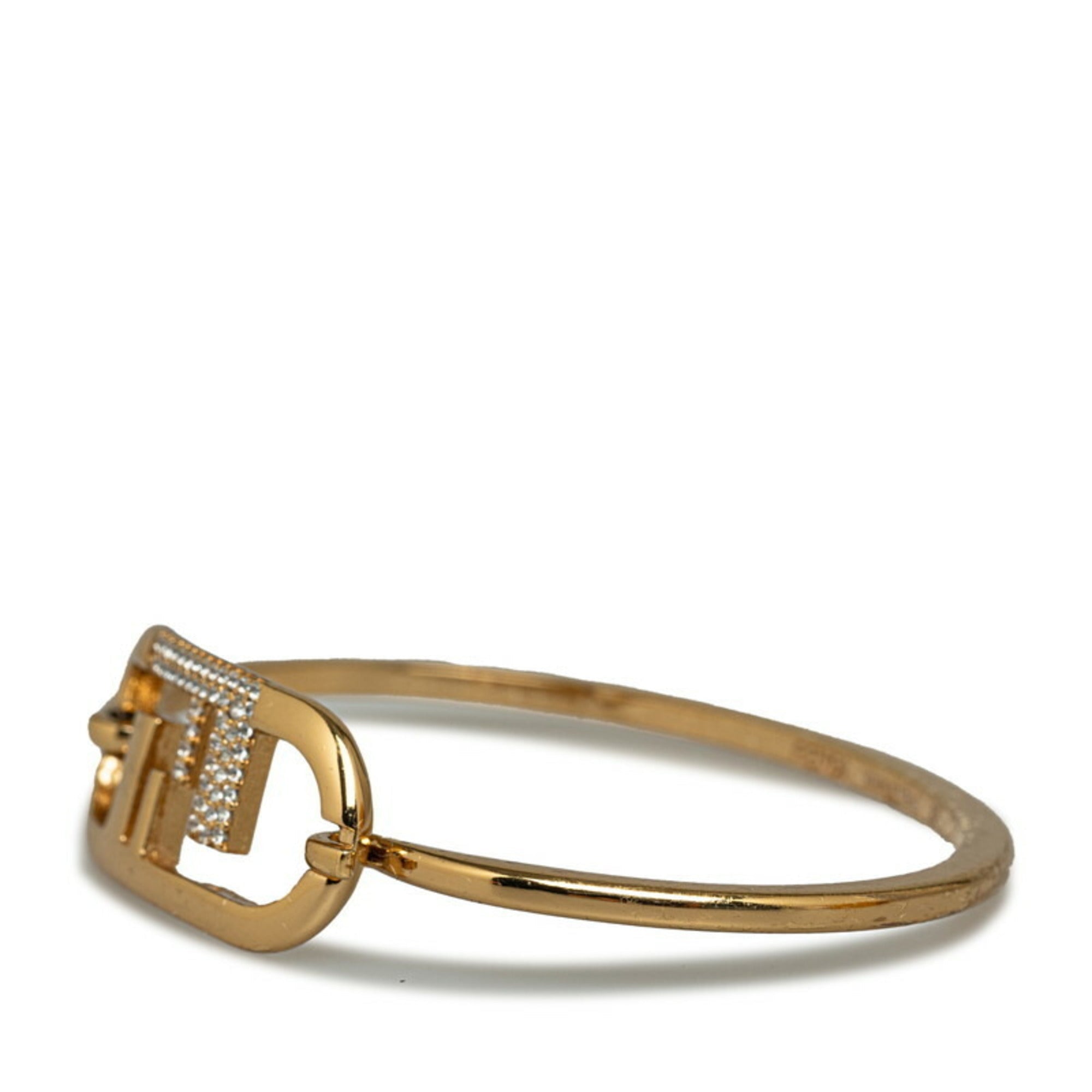 Fendi (Fair) Pre-Owned Rhinestone Gold Rhinestone Bangle