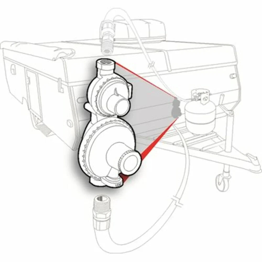 Regulator 2-Stage RV Propane Camco - Silver (59313) Vertical