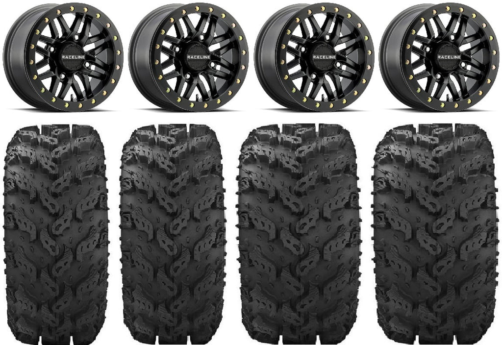 14" Bdlk Raceline Mule Ryno 27" Bk Tires Wheels FXT Pro Kawasaki Reptile