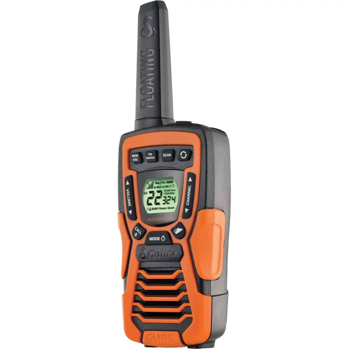 COBRA ) Two up Way climate Pack NOAA Floating Waterproof, Radio Rechargeable, 37-Mile to ( Alert FLT with Long VOX & Walkie ACXT1035R Talkies- 2 Range