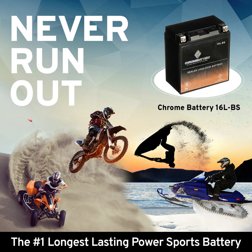 CCA) Chrome Ski Ah, Volt,14 YTX16L-BS Runner Battery 12 (16L-BS for Jet Battery Wave Yamaha 230 2005