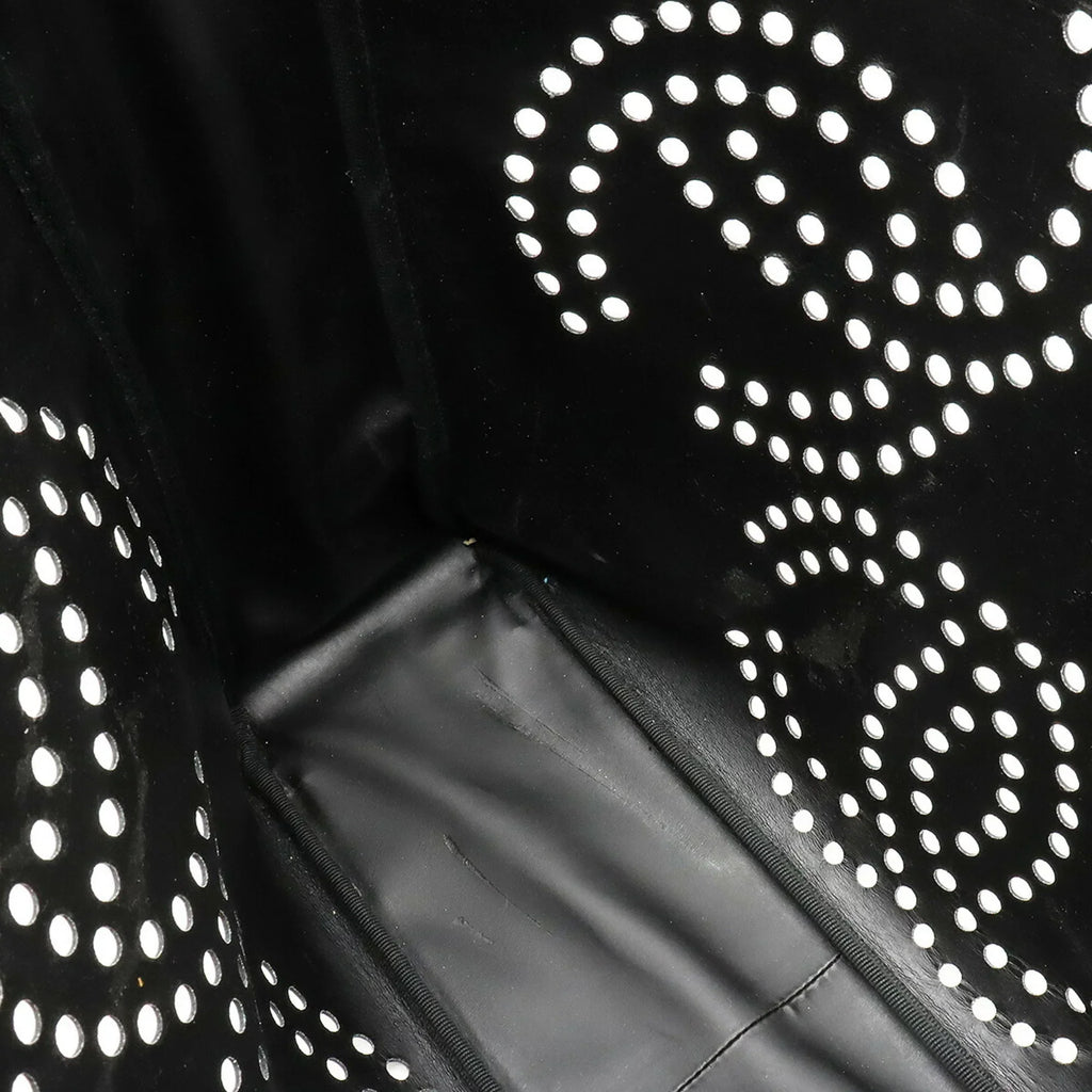 handbag black triple coco here (Good) Pre-Owned punching mark enamel