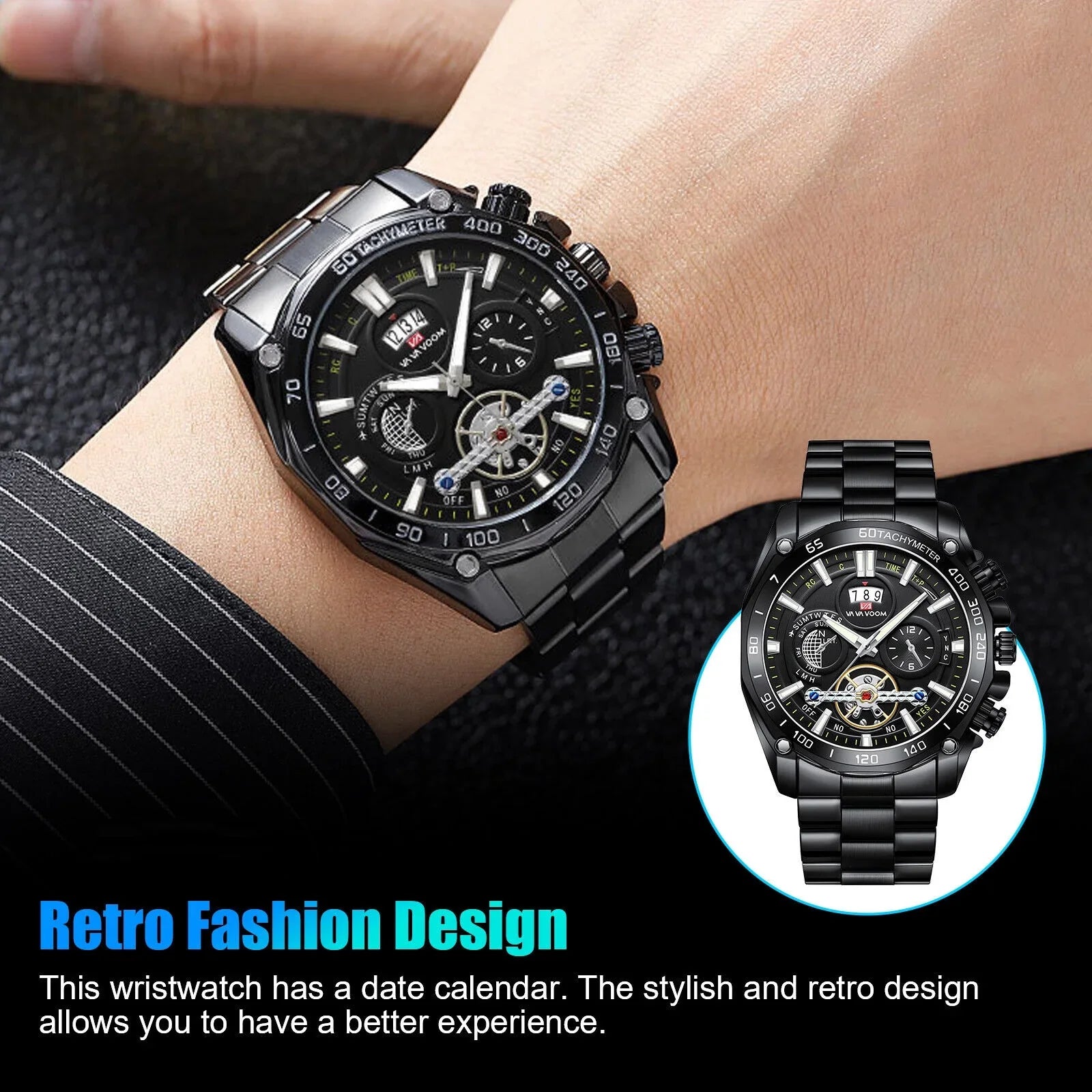 Watch Men's Luxury Quartz Steel Luminous Waterproof Classic Stainless Wristwatch