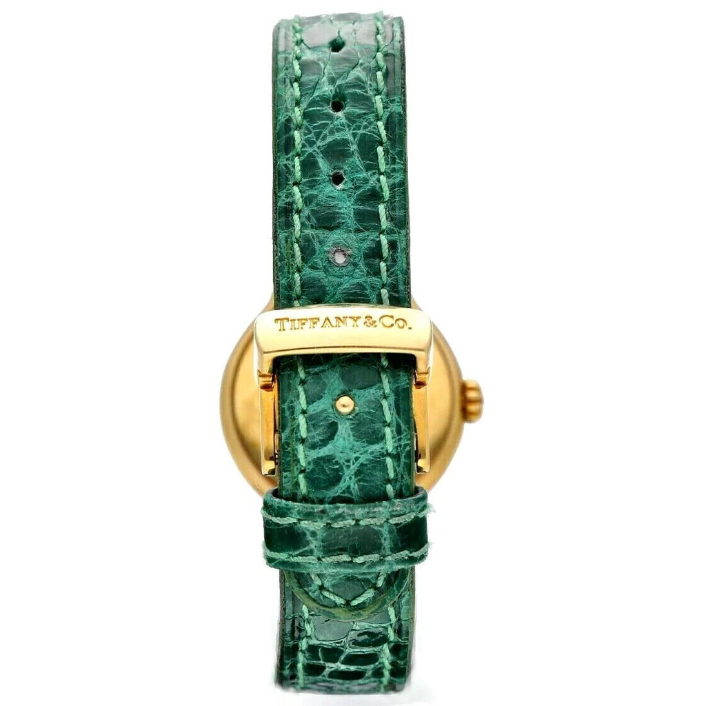 Case Ladies Tesoro Dial Watch 18k L0130 Leather Yellow White Gold Tiffany&amp;Co