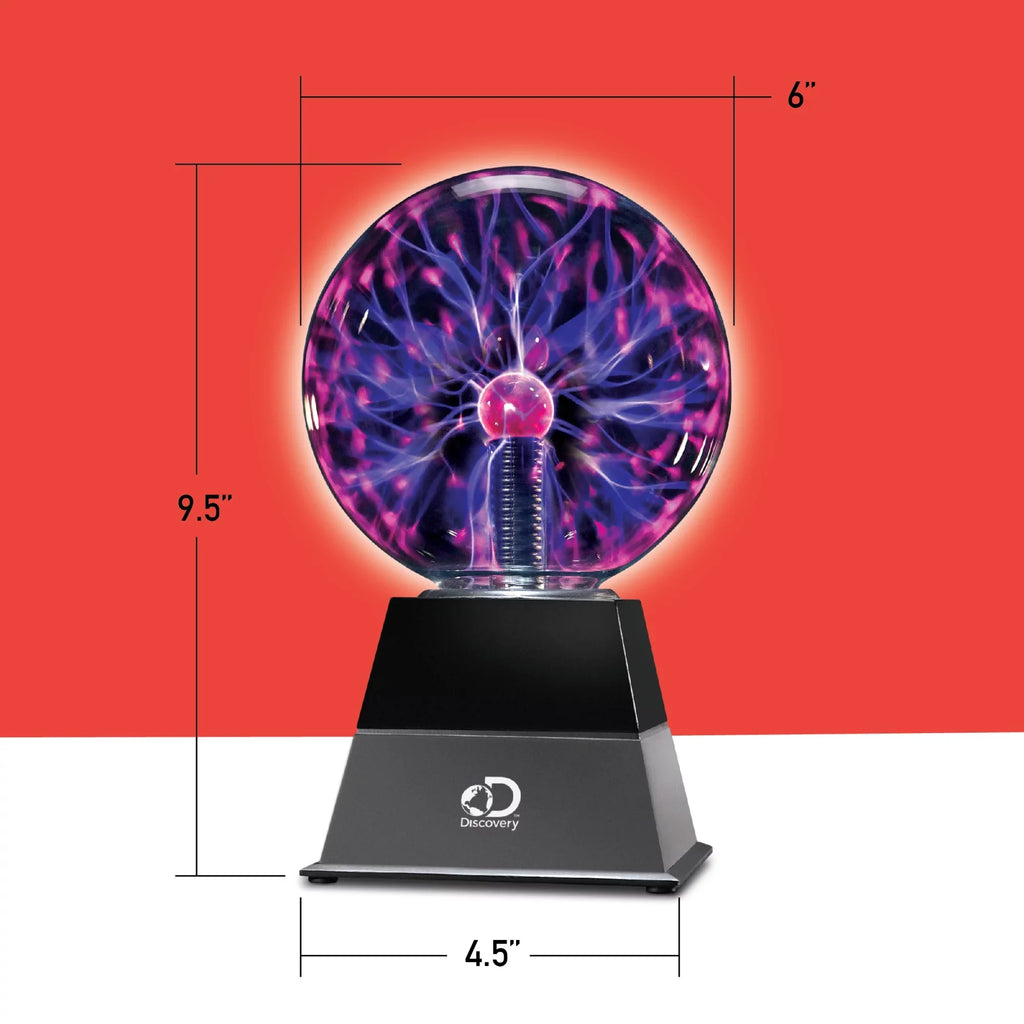 Sound and Sensitive AC Coil, Electric Kids Lamp Touch Adapter, Globe Discovery Plasma for Room Lightning with Lamp-design Desk, Lava Light Tesla STEM Interactive Glass and #Mindblown 6" Includes