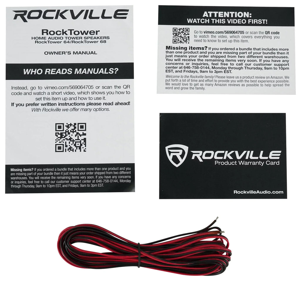 Receiver Bluetooth Tower Speakers BluTube (2) Amplifier/Home Rockville + WD Tube