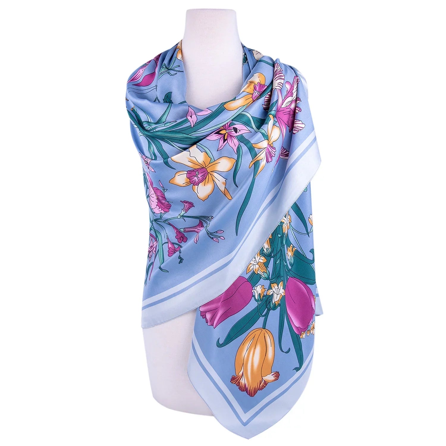 Women Wrap and GOODS Botany Tops 51x51'' Shawl for Fashion cm) Scarf Wedding STP Evening 130 (130 * Shawl for Shawl Travel Silk Lilac