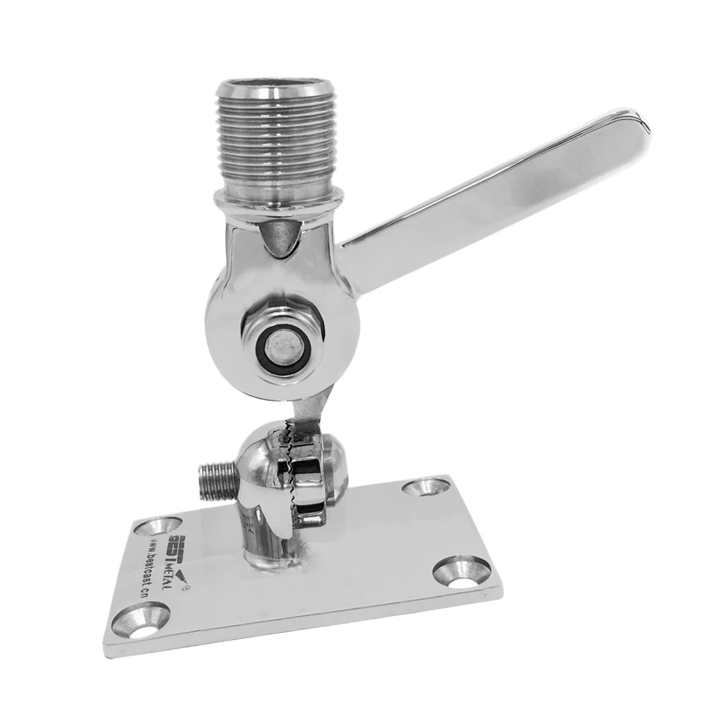Kayak Ratchet Marine for VHF Base Boat Stainless Adjustable Mount Inflatable Dinghy Steel Radio