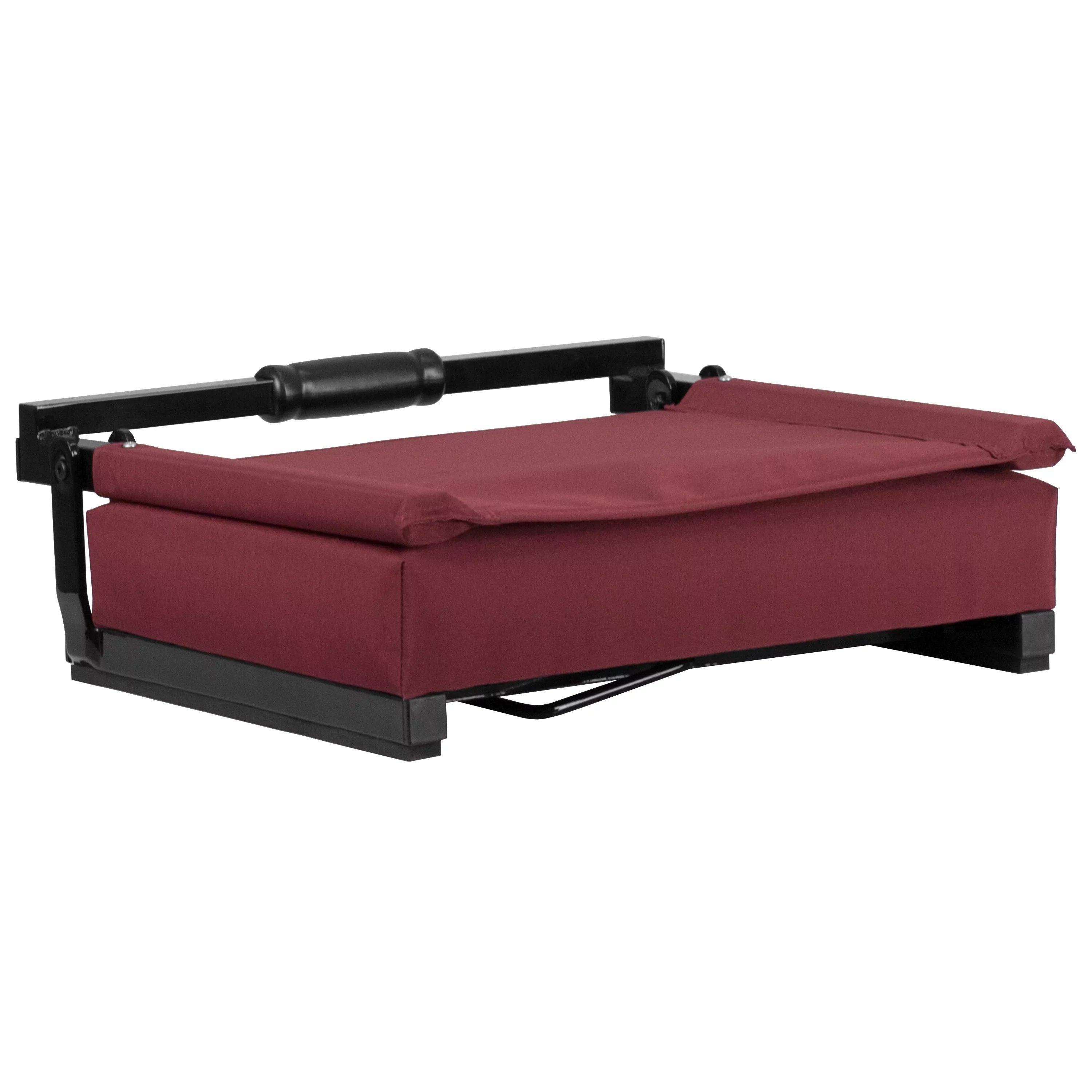 Flash Rated - Handle Maroon by Flash lb. Seat, Ultra-Padded Stadium Grandstand Furniture Seats & Comfort Chair with Lightweight 500