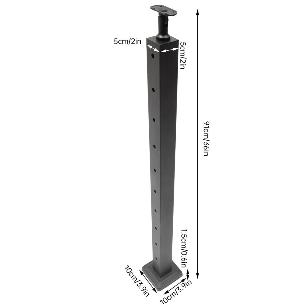 Level Cable Level 36''x2''x2'' Fence Stainless Post for Cable Square Concrete System Deck Two Post Sides Railing Railing Steel Wood Pre-Drilled