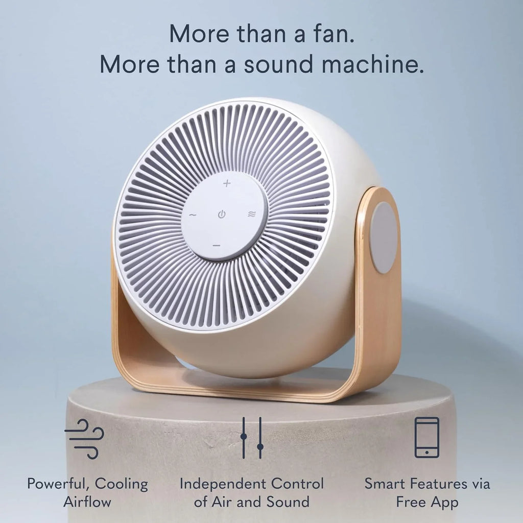 Noise - Noise - Fan Adjustable Smart Smooth, Remote Machine Control, & Scheduling, Features Powerful 2-in-1 Breez Air - via & WAGEE White App Table Smart White Bedroom