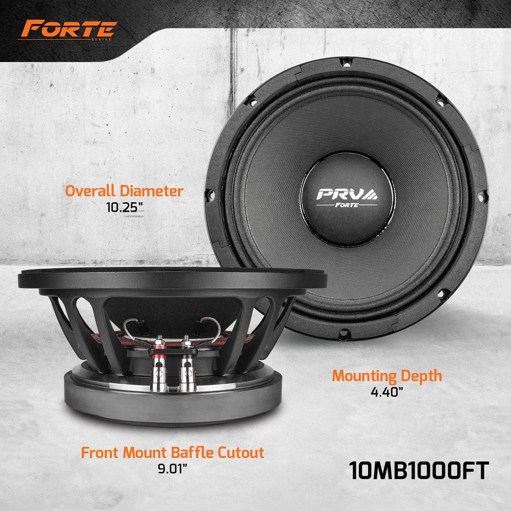 Sound dB Loudspeaker, 1000 AUDIO 8 10 Midbass Ohm Power, PRV 500 Custom Bass Inch RMS, Mid Pro Systems, Program Speakers Speaker Watts (Single) for 10MB1000FT 97.5 Watts