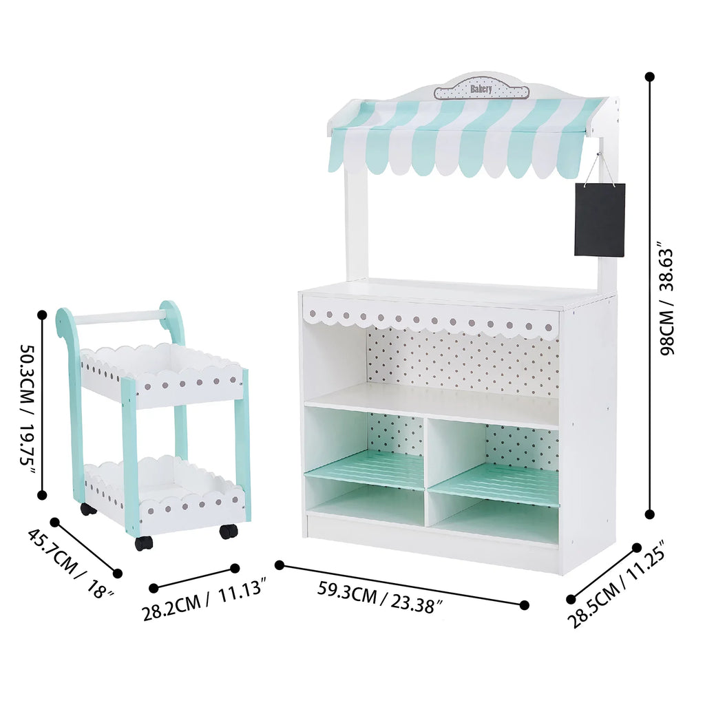 Play Teamson Set My Bakery Wooden and Kids Cart Shop Dream Pastry
