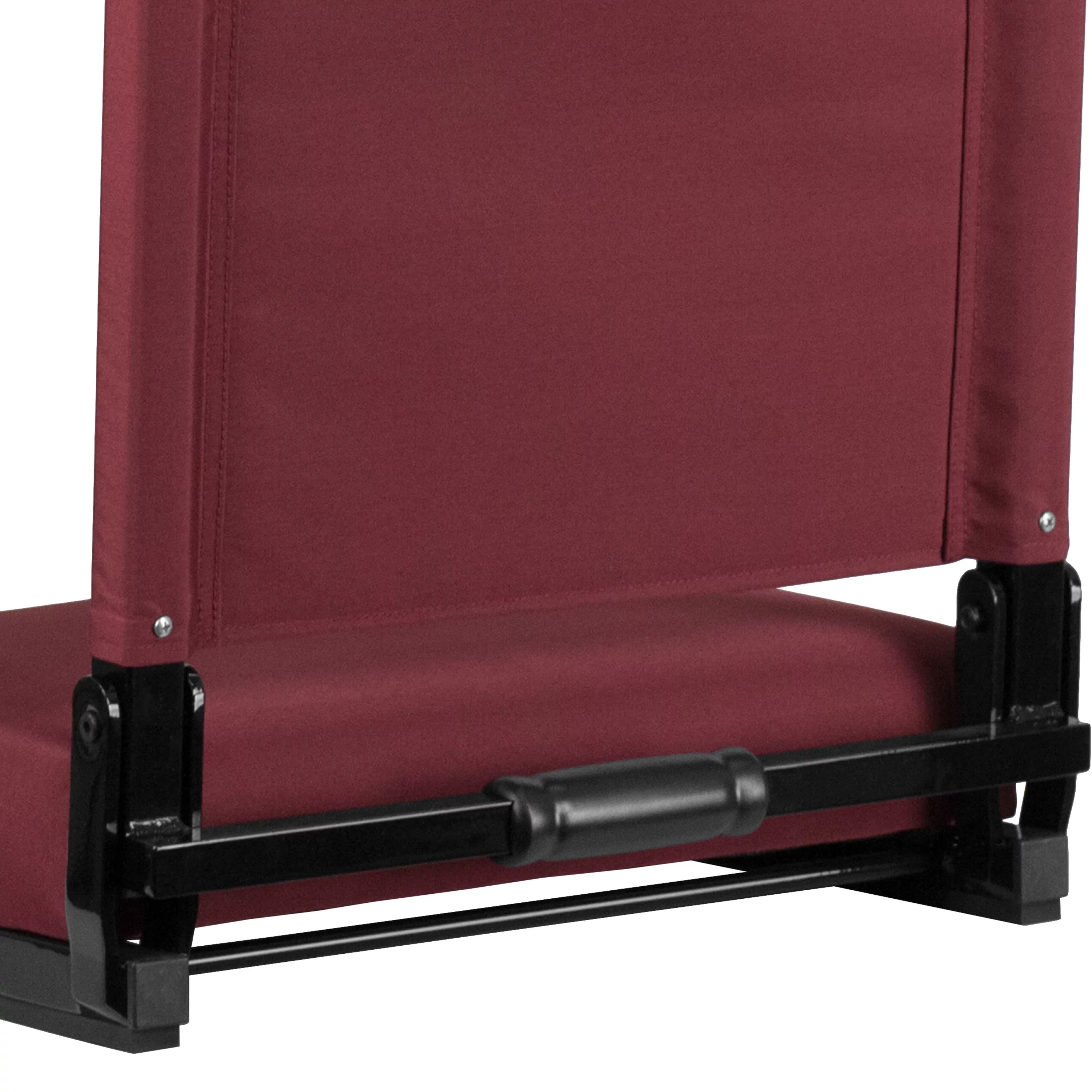 Flash Rated - Handle Maroon by Flash lb. Seat, Ultra-Padded Stadium Grandstand Furniture Seats & Comfort Chair with Lightweight 500