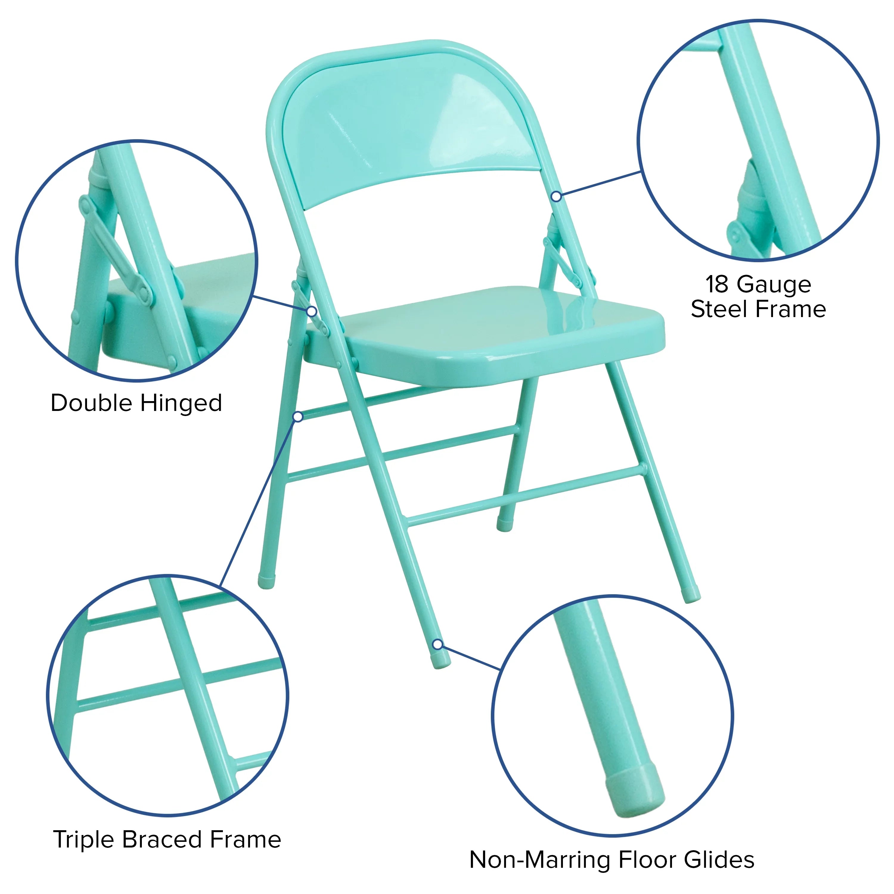 & Folding Chair Hinged HERCULES Series Teal Flash Furniture COLORBURST Metal Braced Tantalizing Triple Double