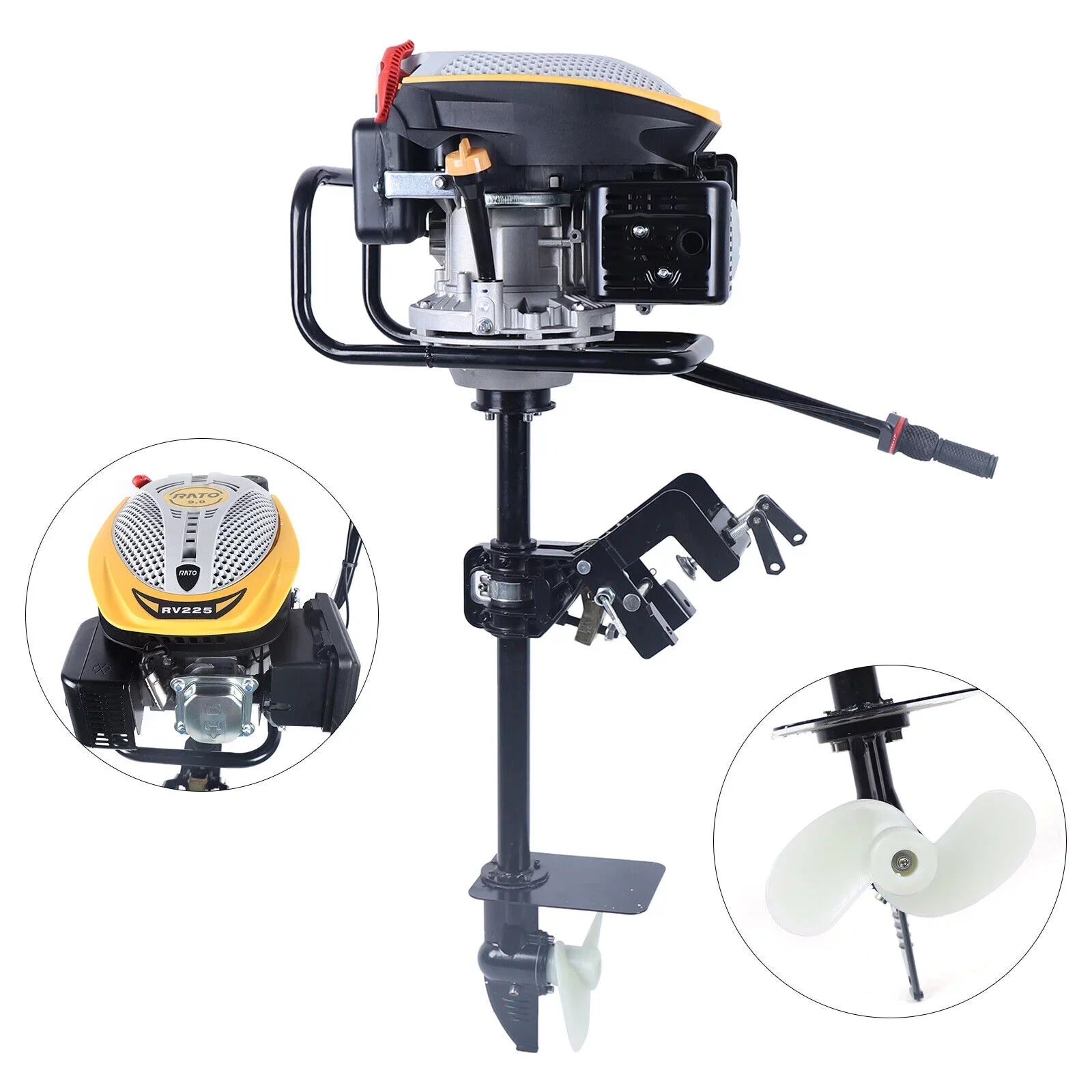 Engine Boat Boat 9 TAS Outboard System Motor Ignition 4 CC Air Cylinder Heavy 225 Stroke Cooling Miumaeov Engine 3600 r/min Single HP Fishing Marine Duty with Engine