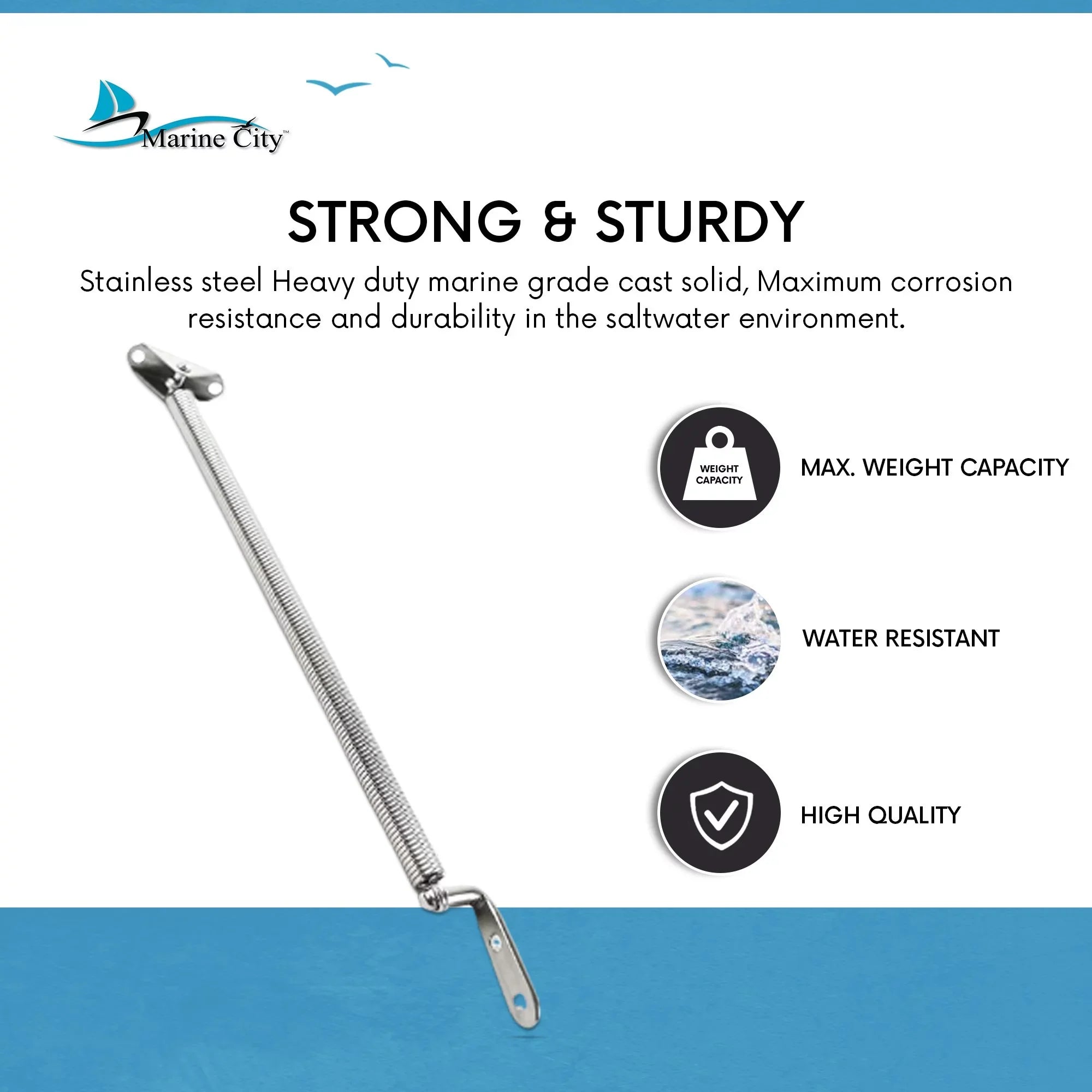 or U-Bolt with Length: inches 8-1/4 City 8-1/4 Hatch Spring L-Shape Stainless-Steel Marine and inches 10-1/4 inches Adjuster Plate