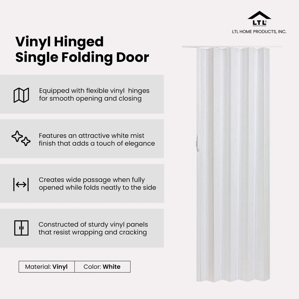 Door, Single Via Folding Vinyl 36" LTL x Home Products 80" White Hinged