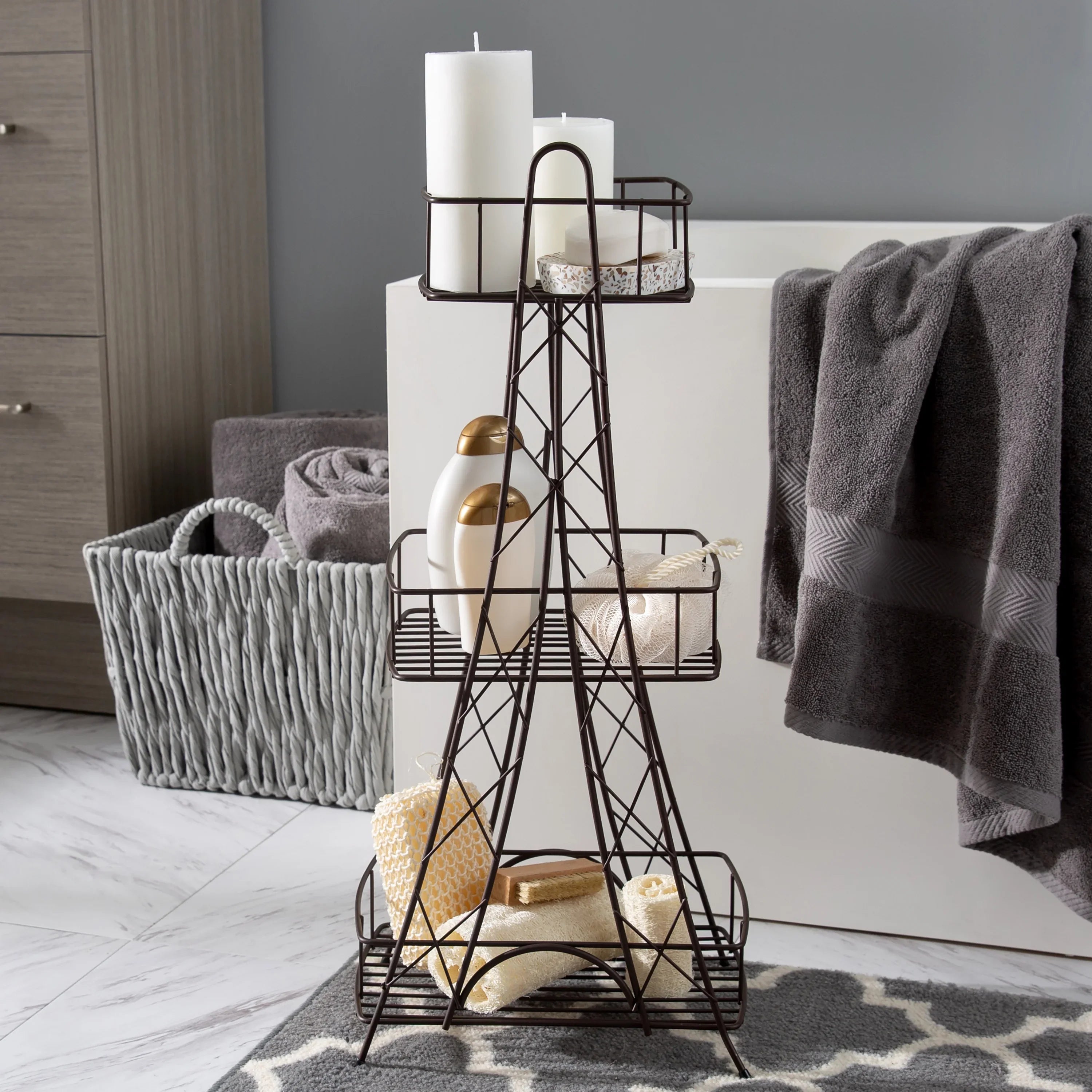 Eiffel 7"x Spa Collection 11"x Tower H Tier Tower, Ville Paris Lumieres Des 3 24.8" ELLE