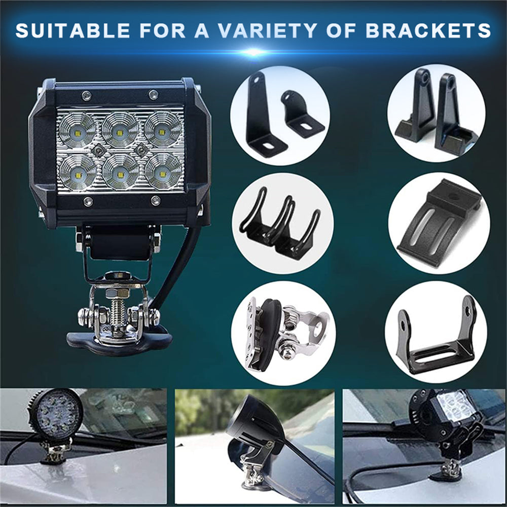 Bar ATV Clamp Car Mount Bracket Universal DIY for Set with Cars 2 LED Light SUV Work Jercoda Truck 45W Holder Light Work LED