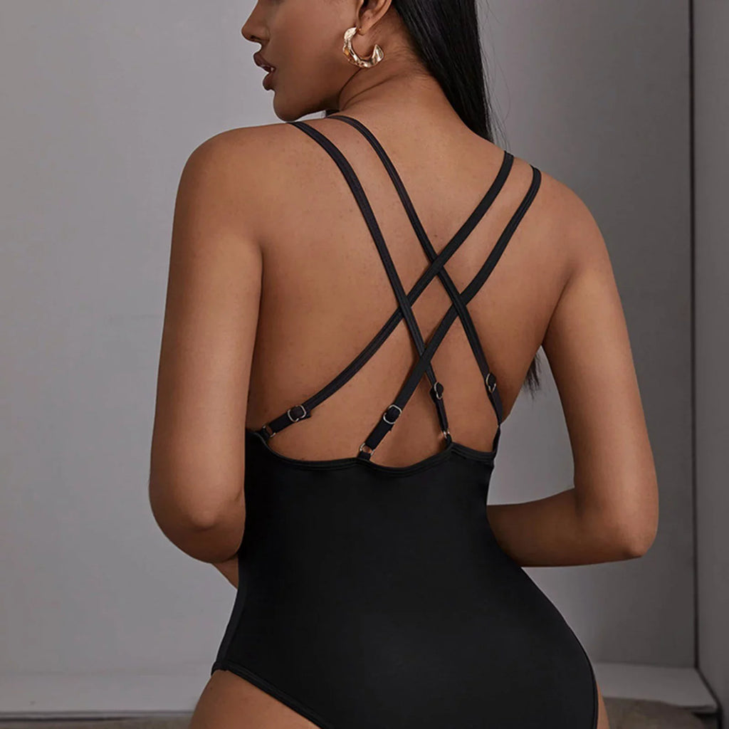 One Piece Padded Swimming Swimsuit Women's Bathing Bikini Suit Suit Beachwear Swimwear Women Gallus Monokini
