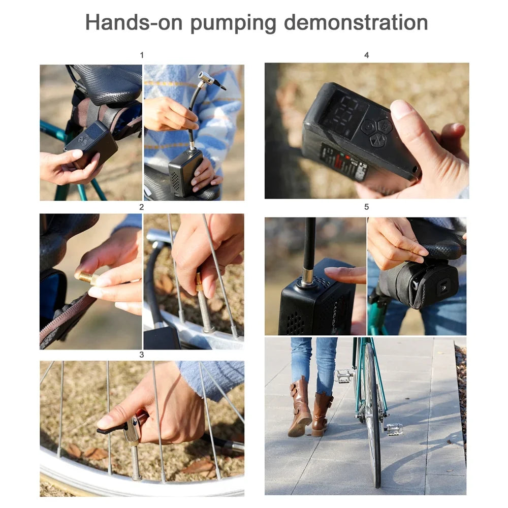 Pump Electric Detecting High and Inflator Electric Bicycles Tire Tire Tomshine Pressure with for Pressure Bicycles