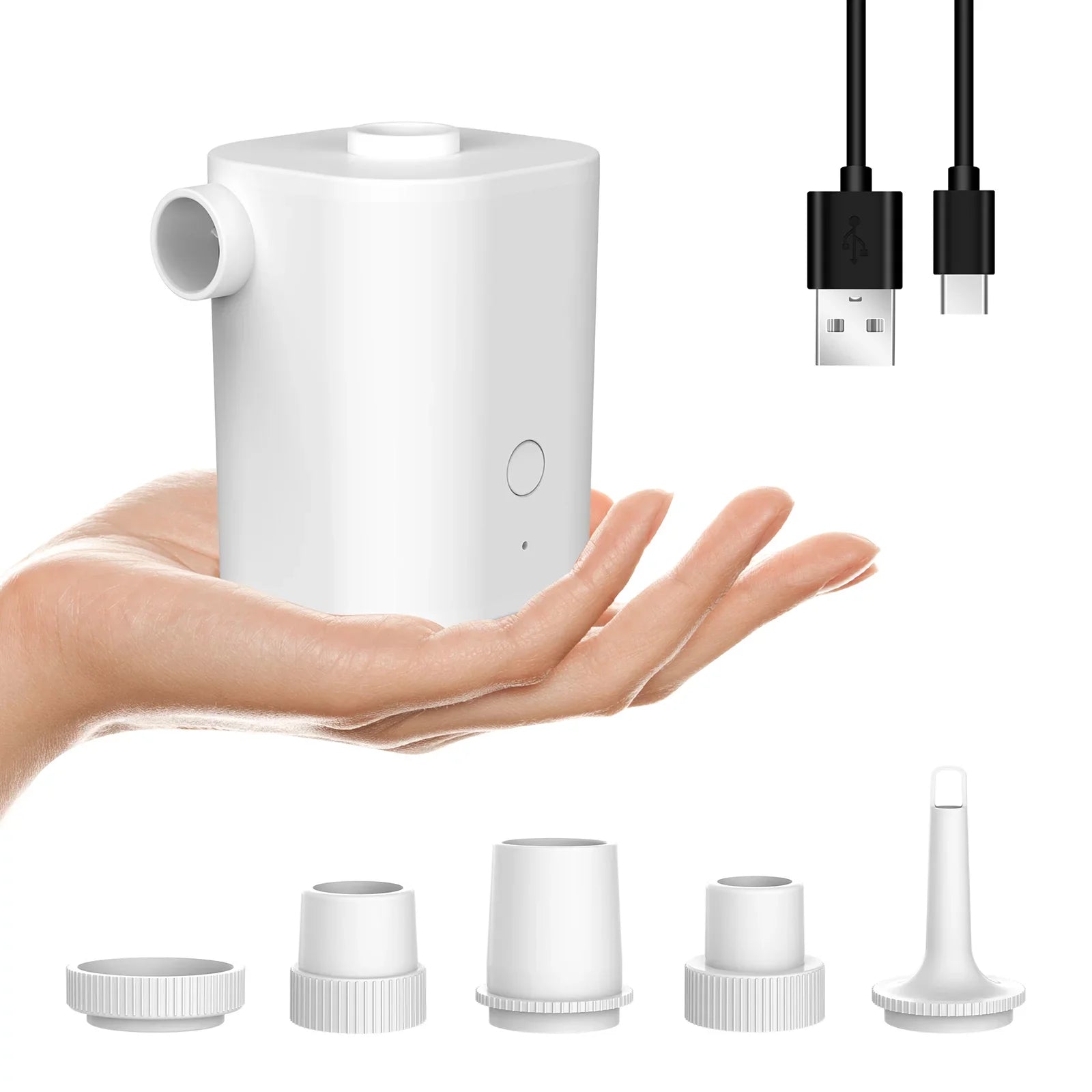 Pump 5 with Inflatables Air Electric Mattress Air USB Deflator Pool Swimming Pump Pumps for Nozzles Ring Inflator Air Toy Bed Air with 2500mAh Battery Quick