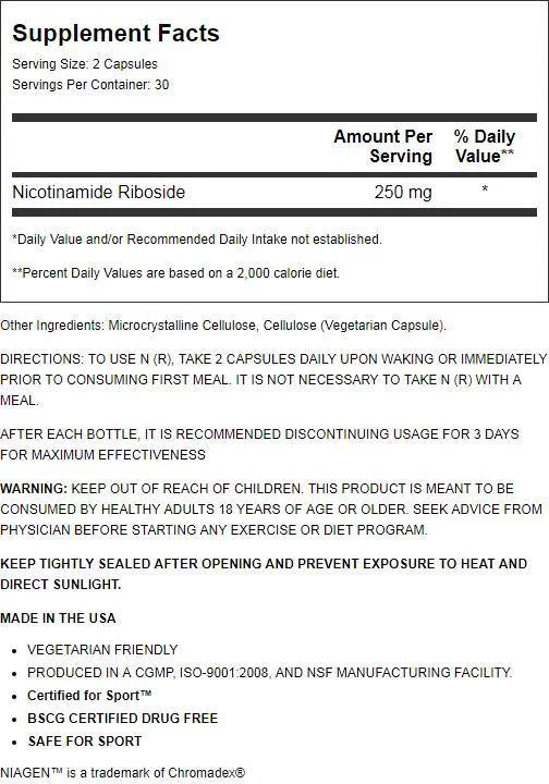 Nutrition Nad3 Veg Performance 60 Nad+ Booster High Caps