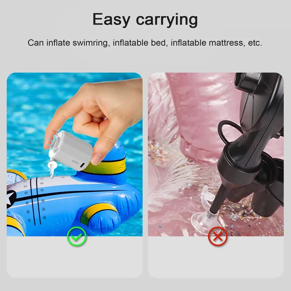 Inflator Cordless Light Htovila Lamp Vacuum Vacuum and Mattress Tent Inflatable Camping Pump Pump Multifunctional Electric Inflator Portable