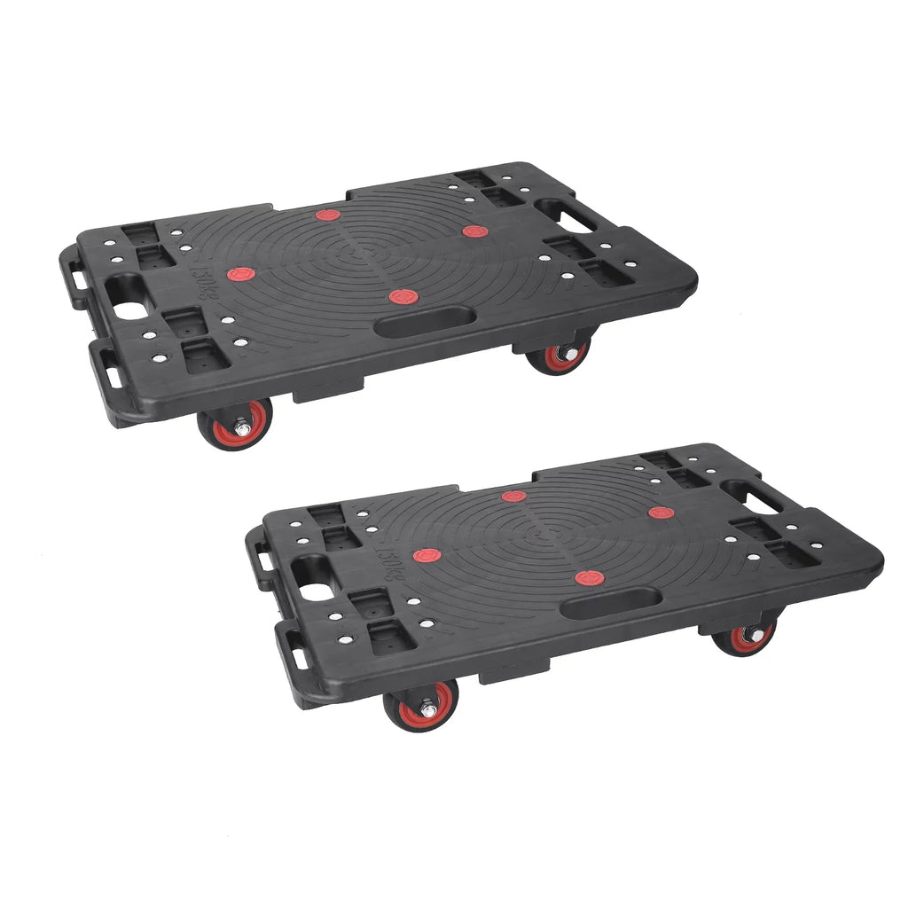 Office Capacity Cart Hand Travel Luggage Folding for Trolley Truck 2pcs Portable 330 Lbs Black Homhougo—2PCS Home Wheels 4 Transport Rotate