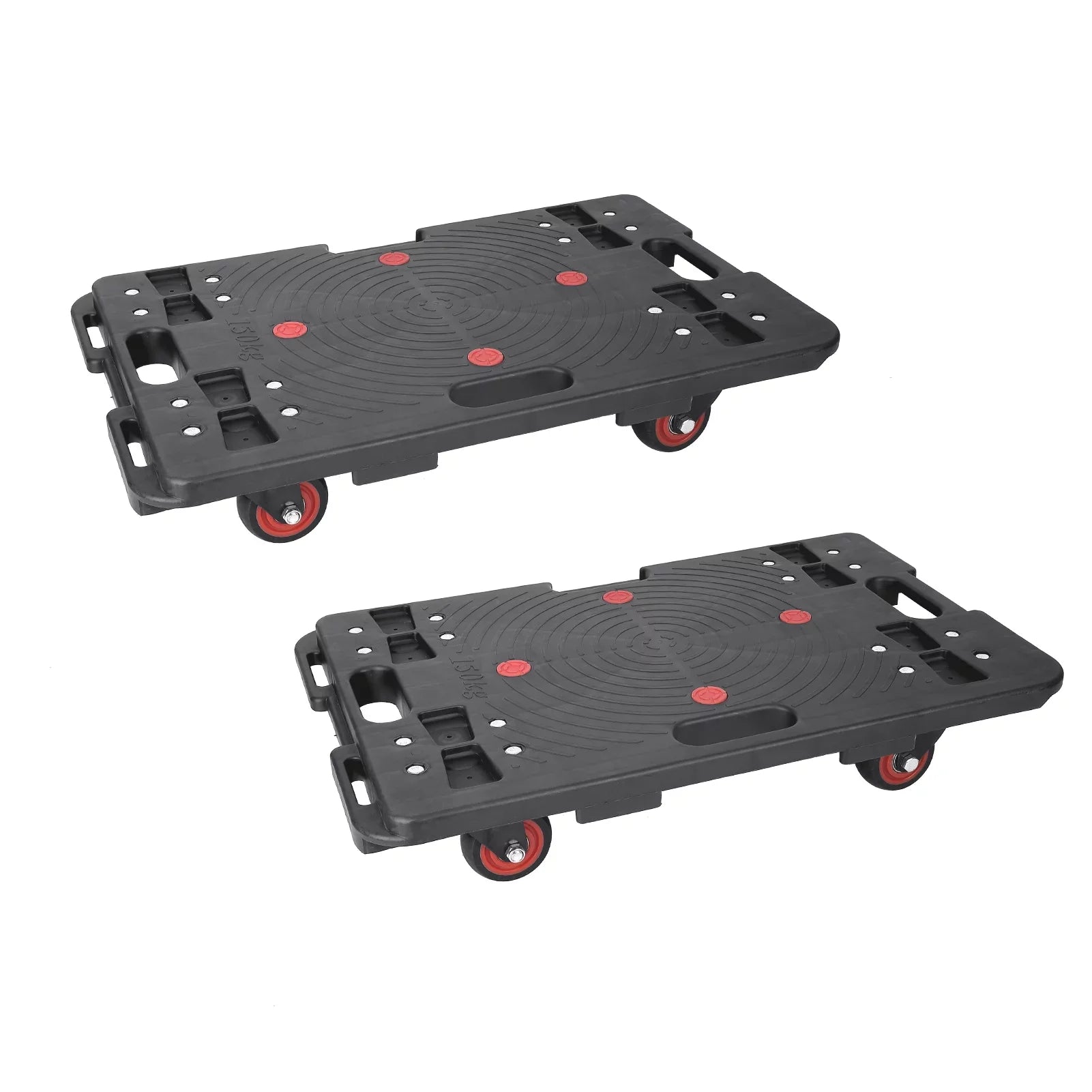Office Capacity Cart Hand Travel Luggage Folding for Trolley Truck 2pcs Portable 330 Lbs Black Homhougo—2PCS Home Wheels 4 Transport Rotate