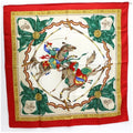 White (Good) Ferragamo Silk Stole Horse Pattern Scarf Red | Muffler FERRAGAMO Pre-Owned Ladies x SALVATORE