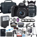 STM EF-S and with EOS DSLR Flash, 18-55mm Lens, SL3 Canon 32GB Case, Memory, Bundle Rebel Accessory