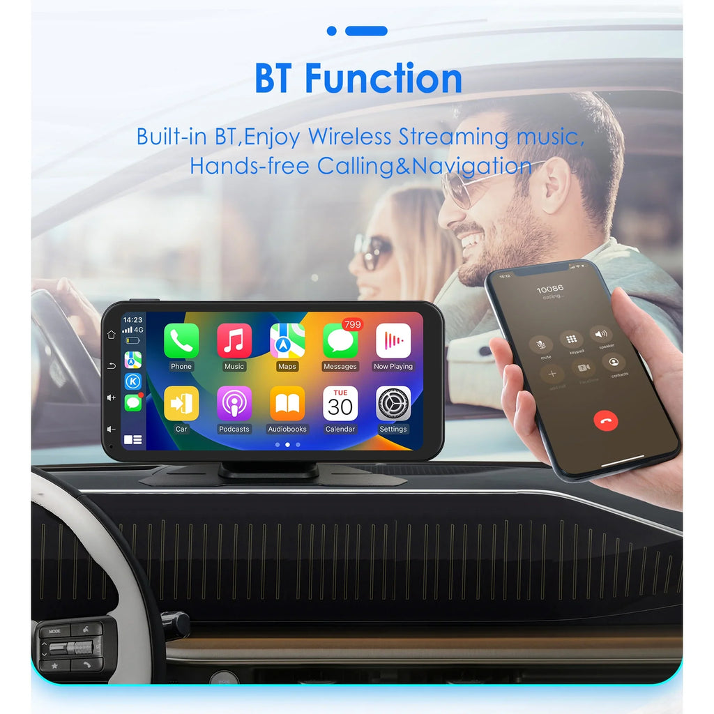 Audio 360° 6.25" Wireless Support Bluetooth Backup Camera GPS With Navigation Car Auto Stereo Receiver Carplay Radio Touchscreen Ossuret Adjustable Android