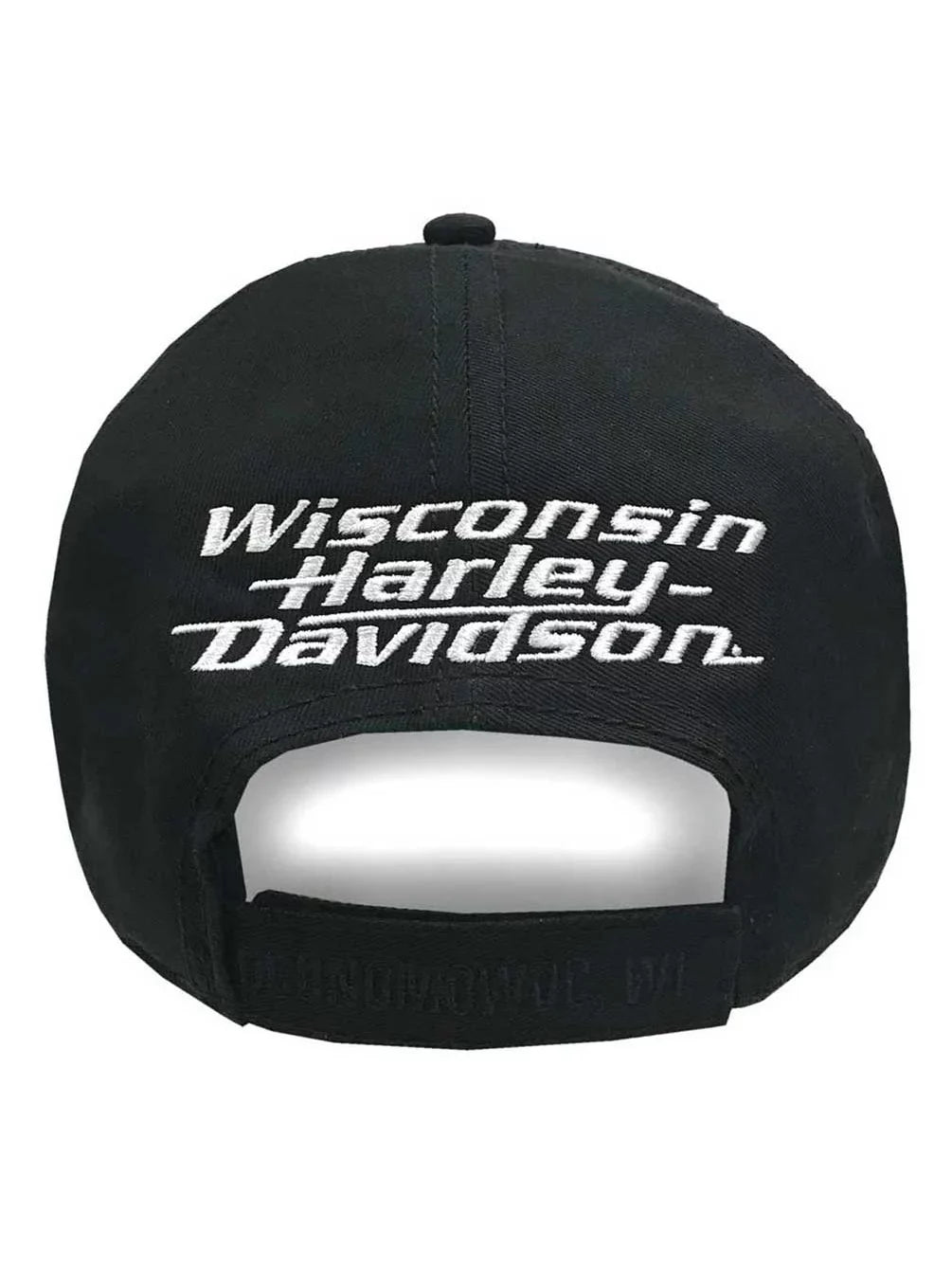 Davidson Bill Cap- Harley Men's Baseball Harley-Davidson Curved H-D Adjustable Embroidered Black,