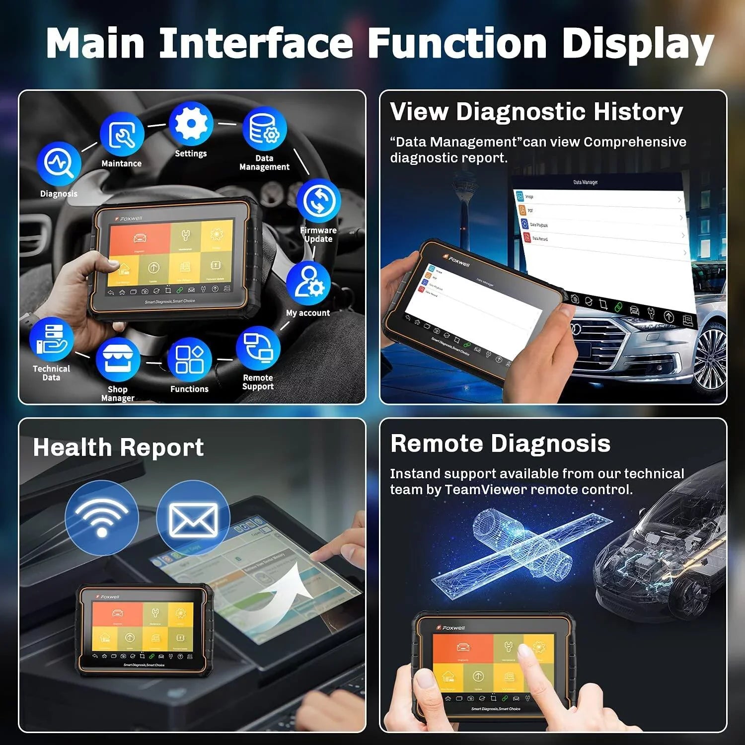 Free Scanner Car Reader Diagnostic Year Foxwell ABS Update Reset Services Bleeding Code Bluetooth Vin Systems GT60 2 Bidirectional All Analyzer Scan Vehicle OBD2 Tool 24 Automotive Maintenance Auto